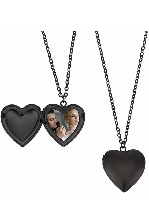Heart Locket Necklace for DIY Women Memorial Photo Locket Pendant 316 Surgical Stainless Steel Material Photo DIY Charms Photo Locket that Holds Pictures