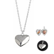 SHIQIAO SPL Heart Locket Necklace for Women Men Silver Locket NecklaceS That Holds Pictures Polished Pendant Necklaces for Wife Girlfriend Heart Shaped Neckalce Gift for best friend Sisters
