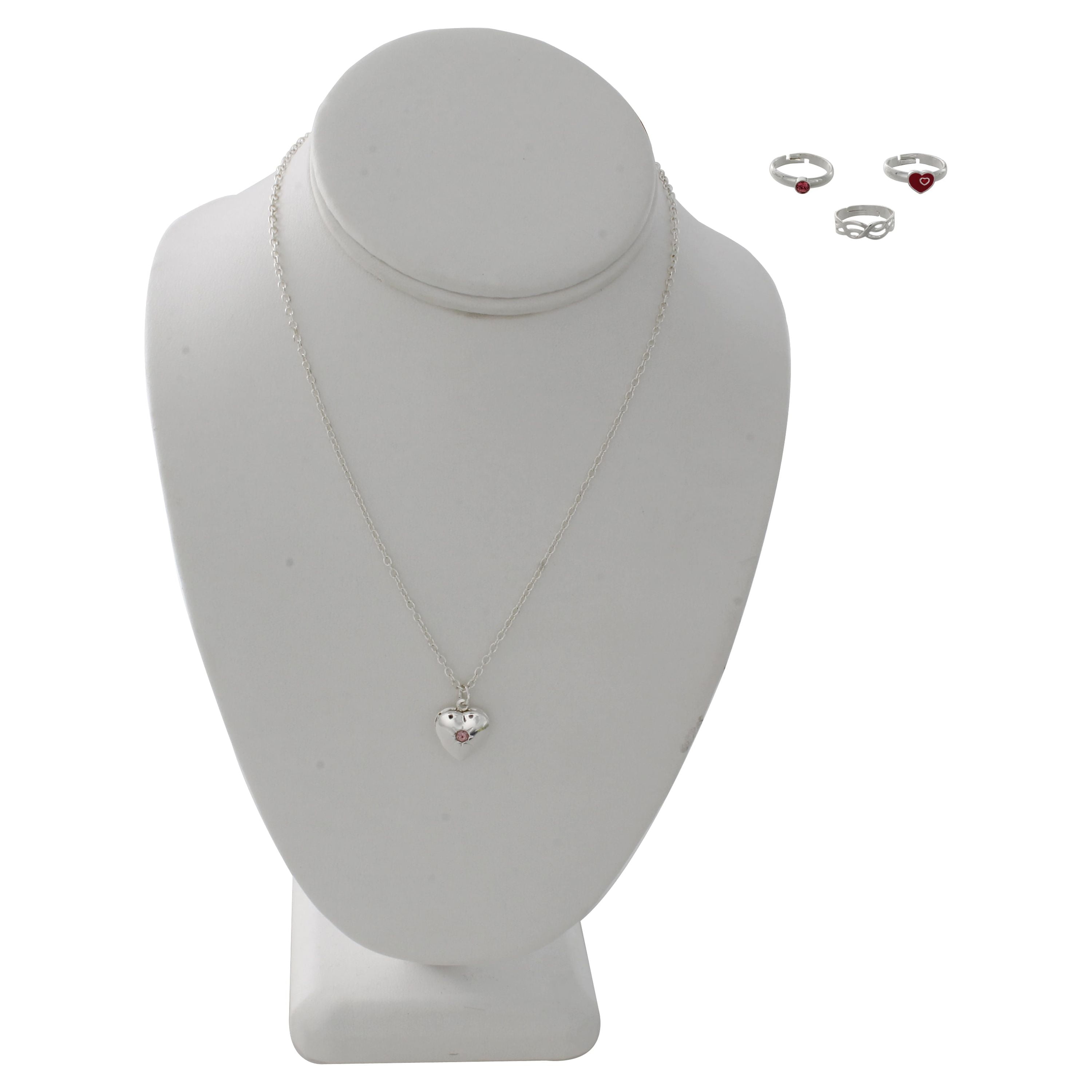 Wonder Nation Heart Locket Necklace and Ring Set for Kids