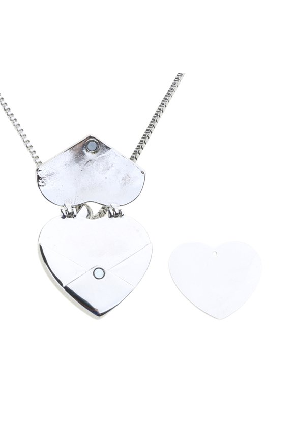 Heart Locket Pendants Envelope Locket Necklace Secret Pendant Necklace for Girlfriend Valentines Day