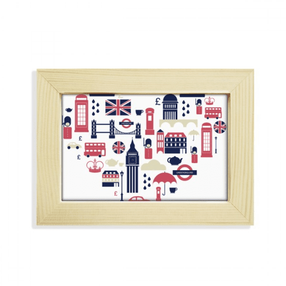 Heart London Bridge UK Big Ben Desktop Decorate Photo Frame Picture Art Painting 5x7 inch