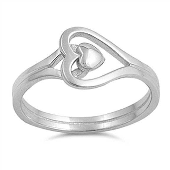 Heart Loop Love Knot Puzzle Ring .925 Sterling Silver Band Jewelry Female Male Unisex Size 9