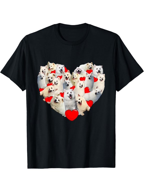 Heart Love American Eskimo Valentine's Day Gift Graphic Design For Everyday Style T-Shirt, Size S-5XL