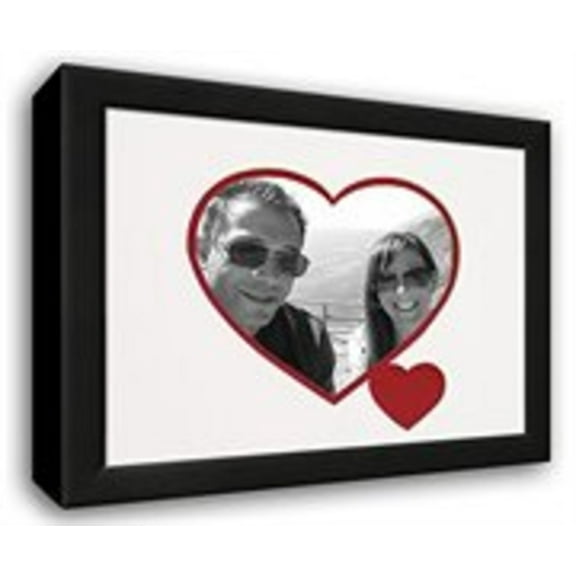 Heart & Love Black Wood Picture Frame With Heart Double Mat for 4x6 photo