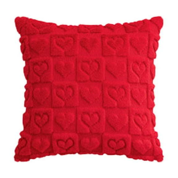 Heart Love Cute Decorative Throw Pillow Covers Soft Pillow Covers for Valentine's Day Gifts Fluffy Plush Pillow Cases for Couch Cushion Livingroom Red