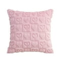 thumbnail image 1 of Heart Love Cute Pink Valentine Throw Pillow Covers 18x18 - Soft Plush Faux Fur Decorative Pillow Covers for Couch Sofa, Cozy Valentines Day Home Decorations, 1 of 4