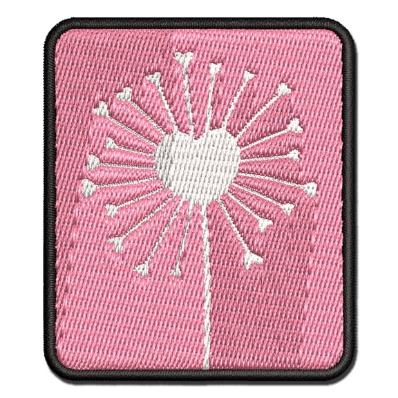 Heart Love Dandelion Applique Multi-Color Embroidered Iron-On Patch - 2.0 Inch Mini