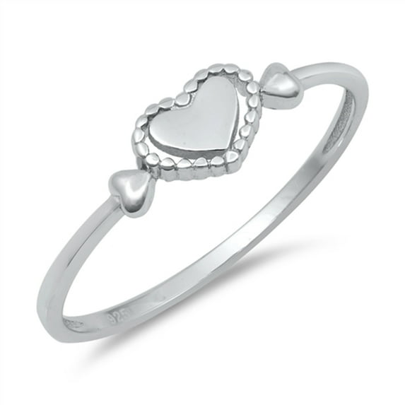 Heart Love Halo Purity Promise Dainty Ring .925 Sterling Silver Band Jewelry Female Male Size 10