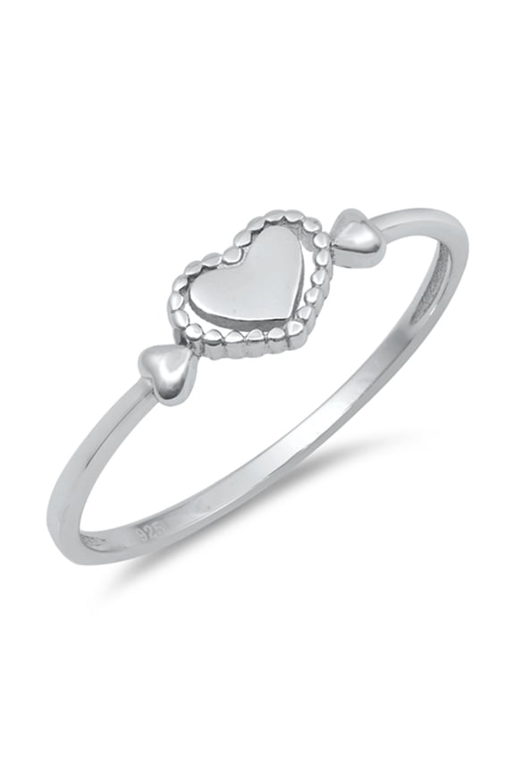 Heart Love Halo Purity Promise Dainty Ring .925 Sterling Silver Band Jewelry Female Male Size 10