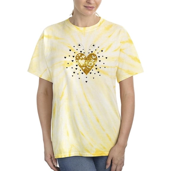 Heart Love Lovebug Gold Tie Dye Cyclone Women -Image by Shutterstock, Female Medium