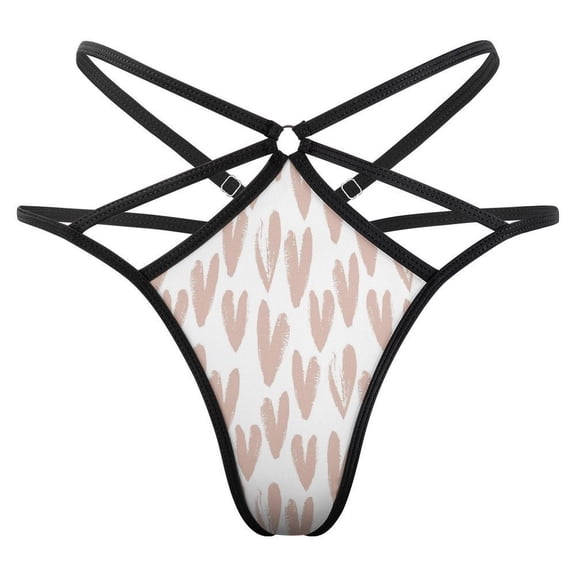 Heart Love Pattern Open Type Women's Panties Crotch Opening G-strings Thongs Lingeries Underwear