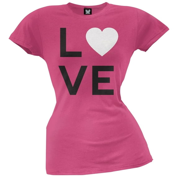 Heart Love Pink Juniors T-Shirt