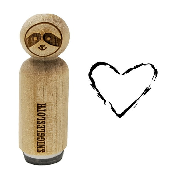 Heart Love Sketch Outline Rubber Stamp for Scrapbooking Crafting Stamping - Mini 1/2 Inch