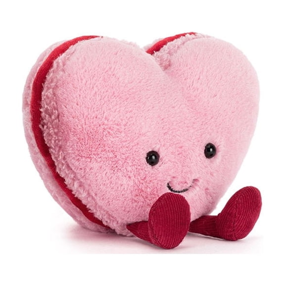 Heart Macaron Plush Cute Macaron Plush Toy, Soft Dessert Stuffed Doll, Adorable Collectible Plush Gift