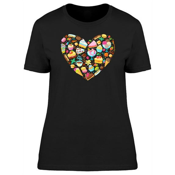 Heart Made Of Desserts T-Shirt Women -Image by Shutterstock, Female x-Large