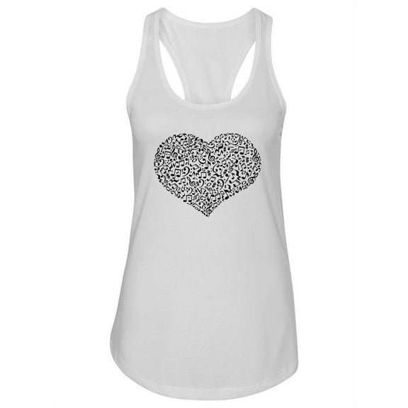 Heart Made Of Music Notes Tank Women -Image by Shutterstock, Female XX-Large
