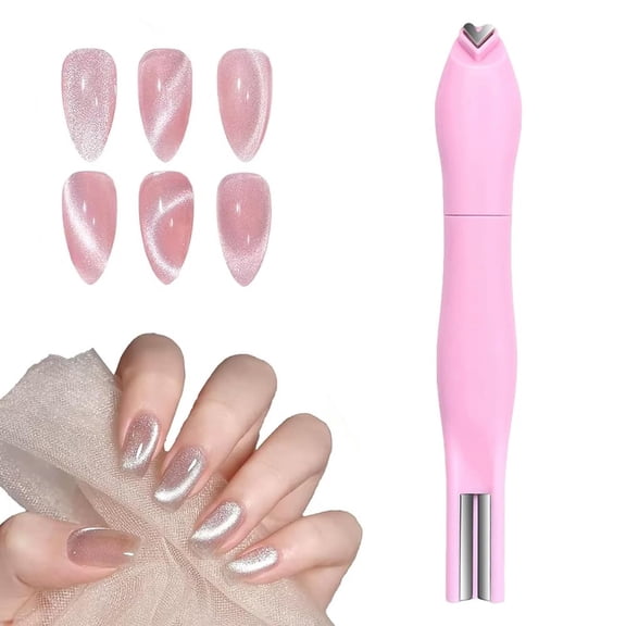 Heart Magnet for Cat Eye Gel Nail Polish, Nail Magnet Tool for Cat Eye Effect, Magnetic Nail Polish Art Magnet for DIY or Salon Use, Cat Eye Magnet for Nails (Pink)