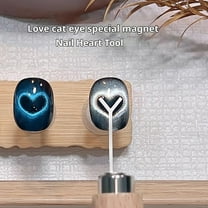 Heart Magnet for Cat Eye Nails, Professional Magnetic CatEye Nail Tools with Y-Shaped Guide DIY Manicure Kit for Home & Salon Use