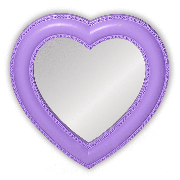 Heart Magnetic Locker Mirror for Girls, 6.9"x7.3" Real Glass Mirror Magnetic for School Locker Accessories -Purple