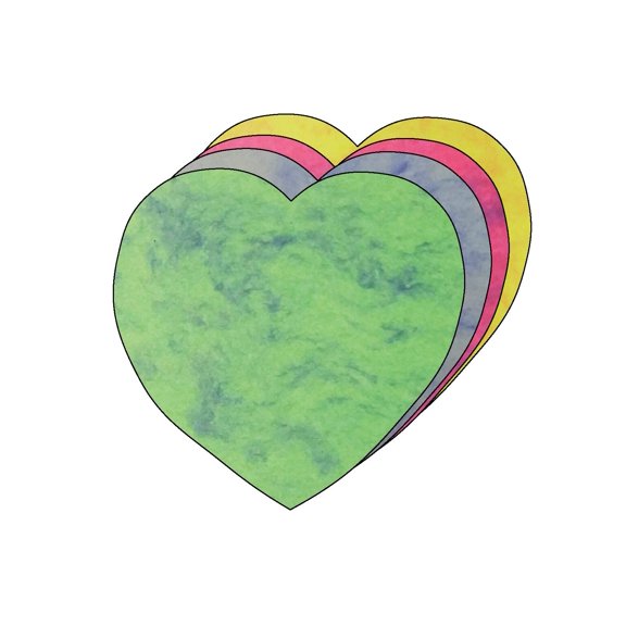 Heart Marble Assorted Color Creative Cut-Outs, 5.5in, 31pcs