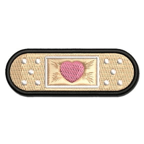 Heart Medical Bandage Love Hope Healing Applique Multi-Color Embroidered Iron-On Patch - 2.0 Inch Mini