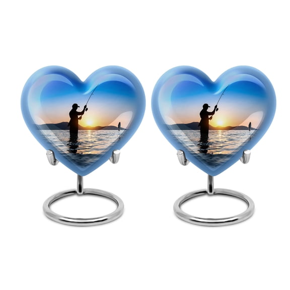 Heart Memorial Mini Urn, Tiny Urns for Human Ashes, Urns for Ashes Adult Male, Decorative Urns 3 Inch, Set Of 2