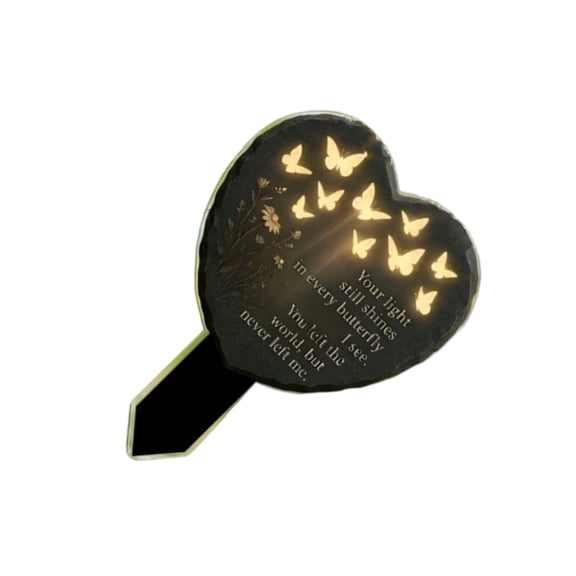 Heart Memorial Plaques Stake Sympathy Grave Markers for Cemetery Garden Decorations