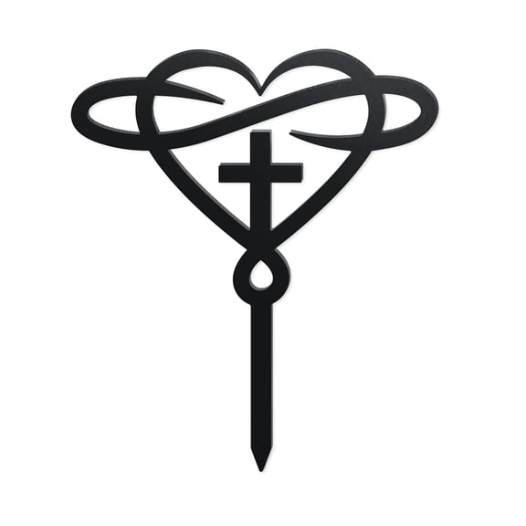 Heart Metal Memorial Plaques Stake Heart Metal Grave Marker Large Black Weatherproof Cemetery Decorations for Grave Memorial Sympathy Gravesite Gifts for Outdoors Garden Yard DIY