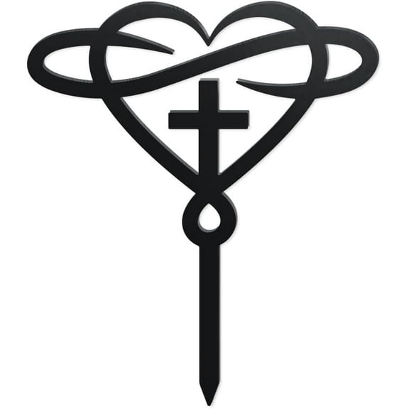 Heart Metal Memorial Plaques Stake Heart Metal Grave Marker Large Black Weatherproof Cemetery Decorations for Grave Memorial Sympathy Gravesite Gifts for Outdoors Garden Yard for DIY