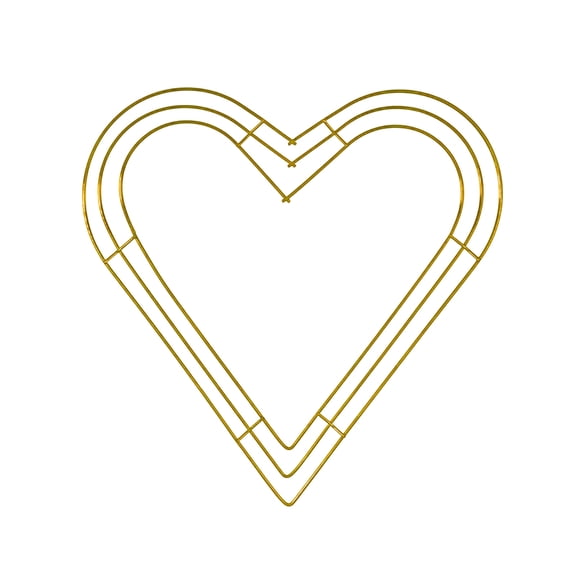 Heart Metal Wreath Frame, Heavy Duty Heart Wreath Frame, Heart Wire Wreath Frames for DIY Wedding Spring or Garden Wreath, 1 Pcs, 9.84 Inches