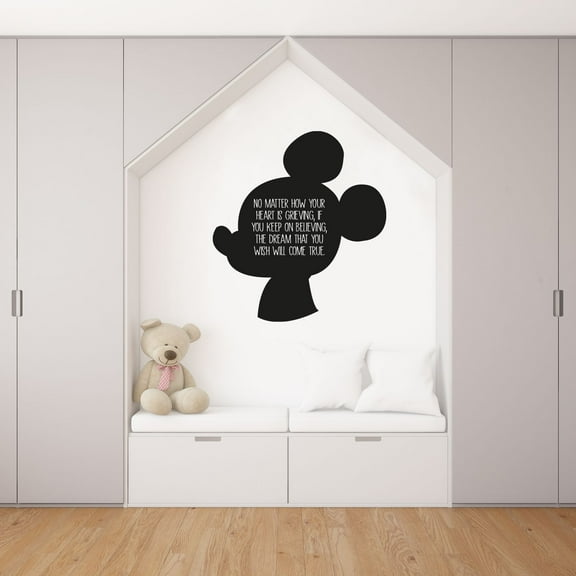 Your Heart Mickey Mouse Quote Disney Cartoon Quotes Wall Sticker Art Decal for Girls Boys Room Bedroom Nursery Kindergarten House Fun Home Decor Stickers Wall Art Vinyl Decoration Size (10x10 inch)