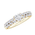thumbnail image 1 of Rosec Jewels Moissanite Heart Engagement Ring with Side Stones - 1/2 Carat - 5 mm - D-VS1 Grade Certified, 14K Yellow Gold, US 6.50, 1 of 8