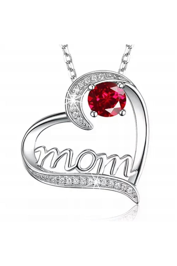 Heart Mom Jewelry Cubic Zircon 925 Silver Necklace Pendant Women Party Gift