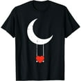 thumbnail image 1 of Heart Moon Swing Valentines Day Cute Space Planets Love T-Shirt, 1 of 3