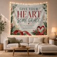 thumbnail image 1 of Heart Motivational Decorated with Botanical Elements Main Give, Mystical Fantasy for Space Lovers, Galaxy Room Decor, Christmas Gift, Tapestry Wall Hanging for Bedroom and Dorm, 1 of 7