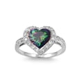 thumbnail image 1 of Heart Mystic Simulated Topaz Cubic Zirconia Ring Sterling Silver 925, 1 of 2