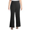 thumbnail image 1 of Heart N' Crush Plus Size Solid Wide Leg Pants with Foldover Waist, 1 of 6