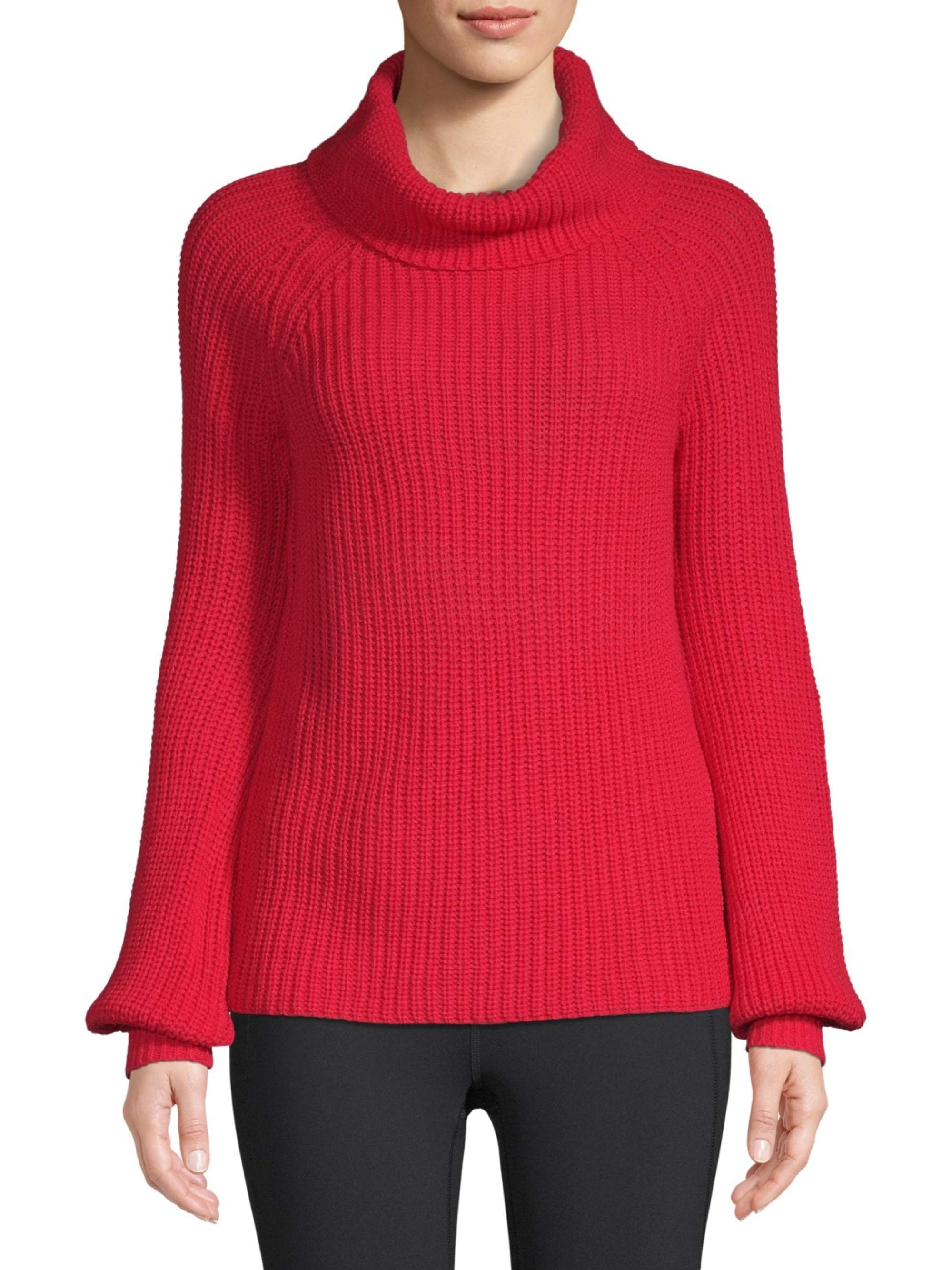 Heart N Crush Women's Balloon Sleeve Turtleneck Sweater - Walmart.com