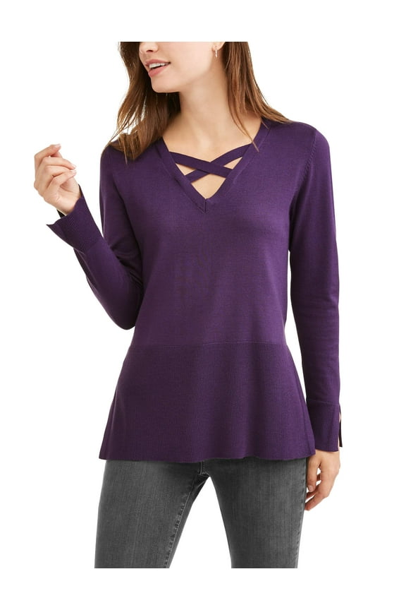 Heart N Crush Women's Cross Front Sweate