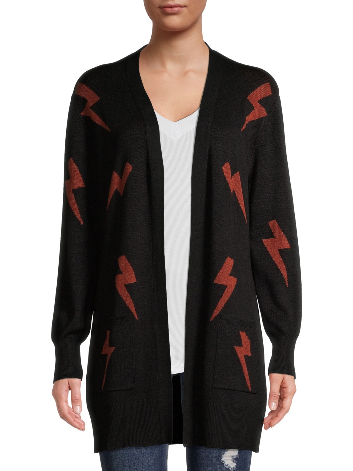 Heart N Crush Women's Patterned Open-Front Cardigan - Walmart.com