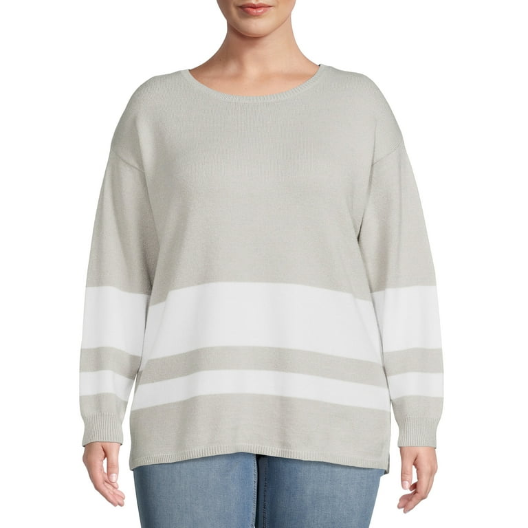 Heart N Crush Women s Plus Size Colorblocked Sweater Walmart