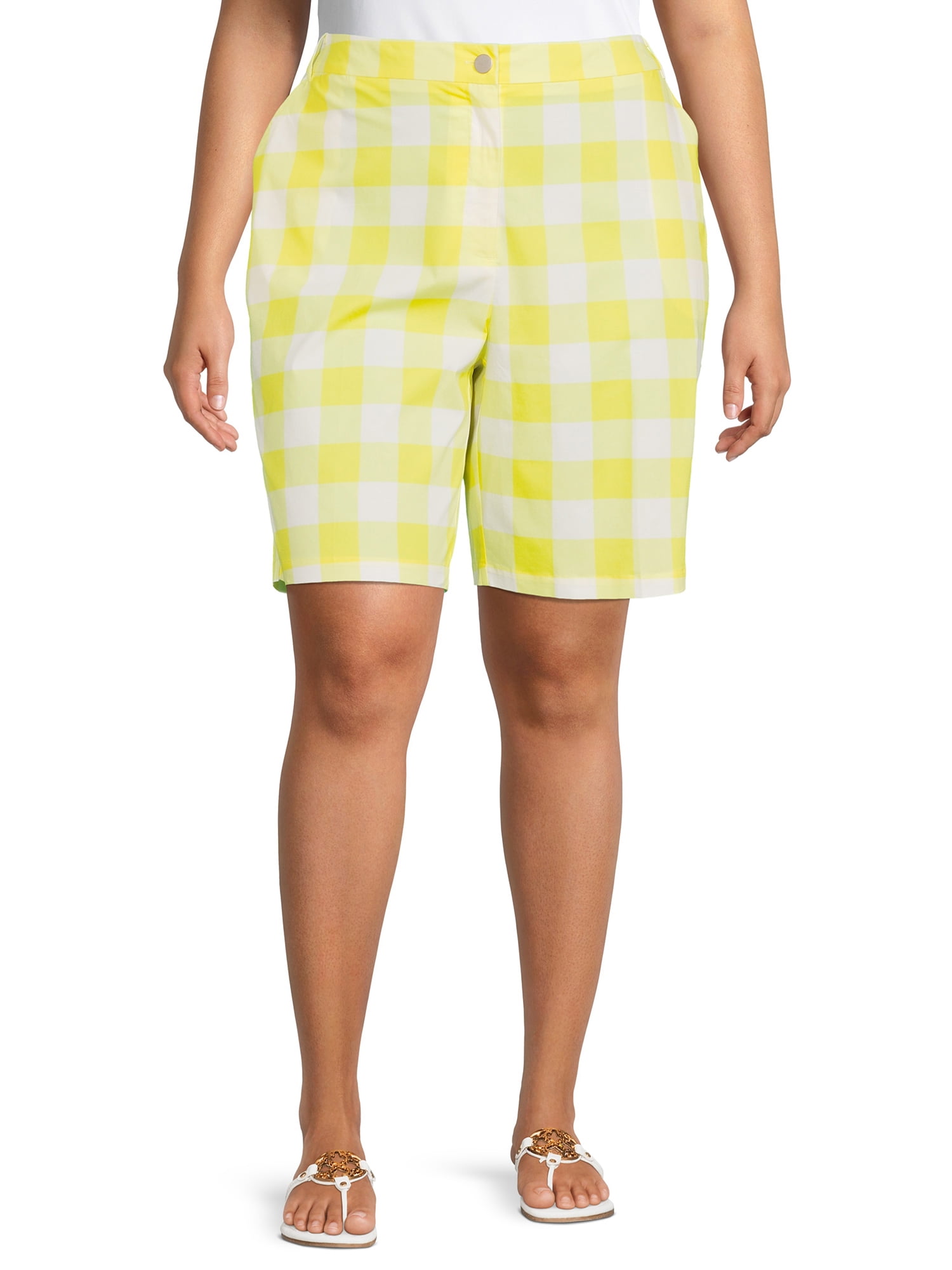 Heart N' Crush Women's Plus Size Gingham Skimmer Shorts