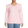 thumbnail image 1 of Heart N' Crush Women's Plus Size Ruffle Sleeve Sweater, 1 of 5