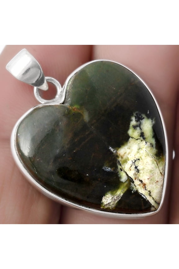 Heart Natural Chrome Chalcedony 925 Sterling Silver Pendant Jewelry P-1043 SDP120227