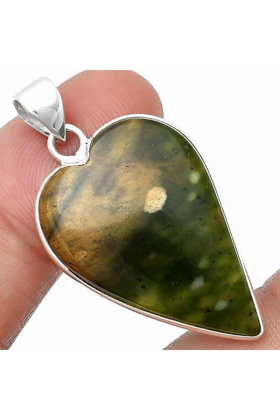 Heart Natural Chrome Chalcedony 925 Sterling Silver Pendant Jewelry P-1043 SDP138653