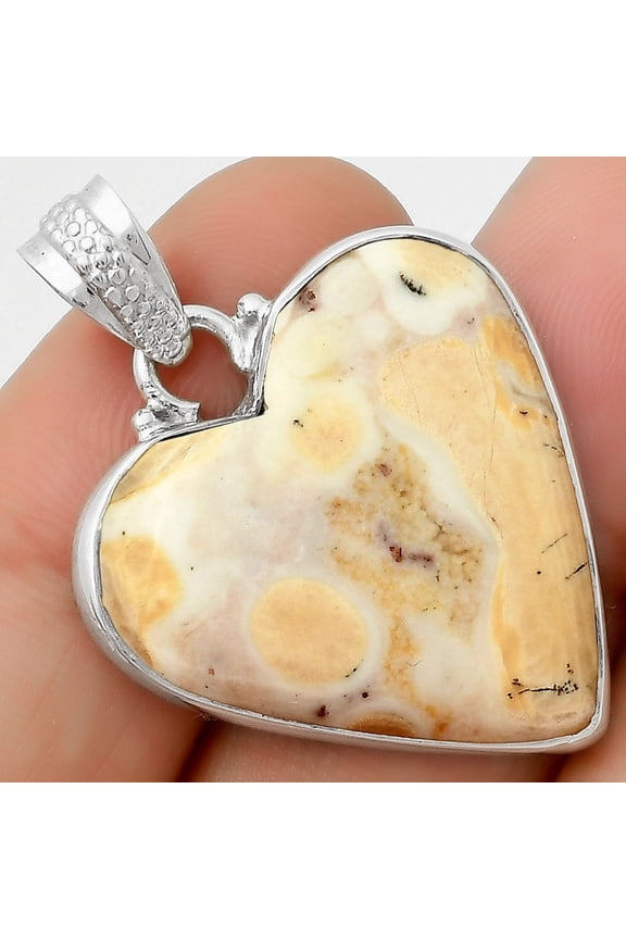 Heart Natural Cobra Jasper 925 Sterling Silver Pendant Jewelry P-1043 SDP115299