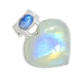 thumbnail image 1 of Heart - Natural Moonstone - India 925 Sterling Silver Pendant Jewelry ALLP-15622, 1 of 1