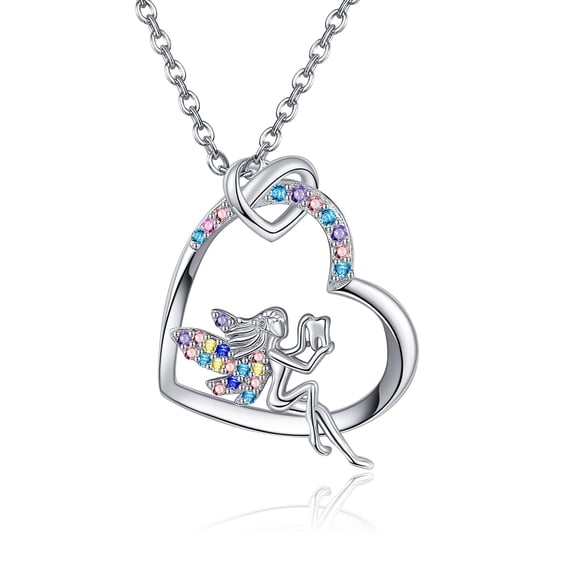 Heart Necklace Sterling Silver Tooth Fairy Heart Pendant Necklace Women Jewelry Gifts