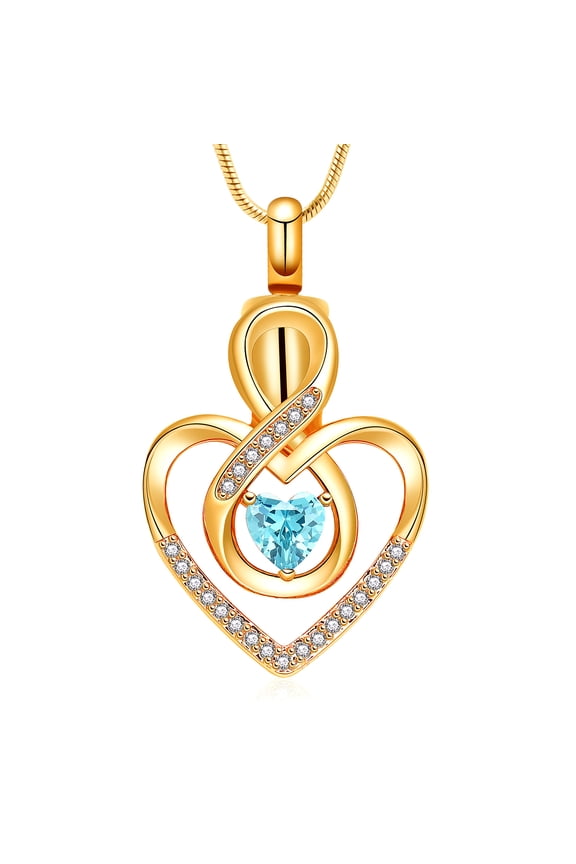 Heart Necklace for Women,Silver/Gold/RoseGold Necklace with Infinity Heart Pendant, Personalized Birthstone Necklace Anniversary Birthday Gifts for Wife, Girlfriend, Mom