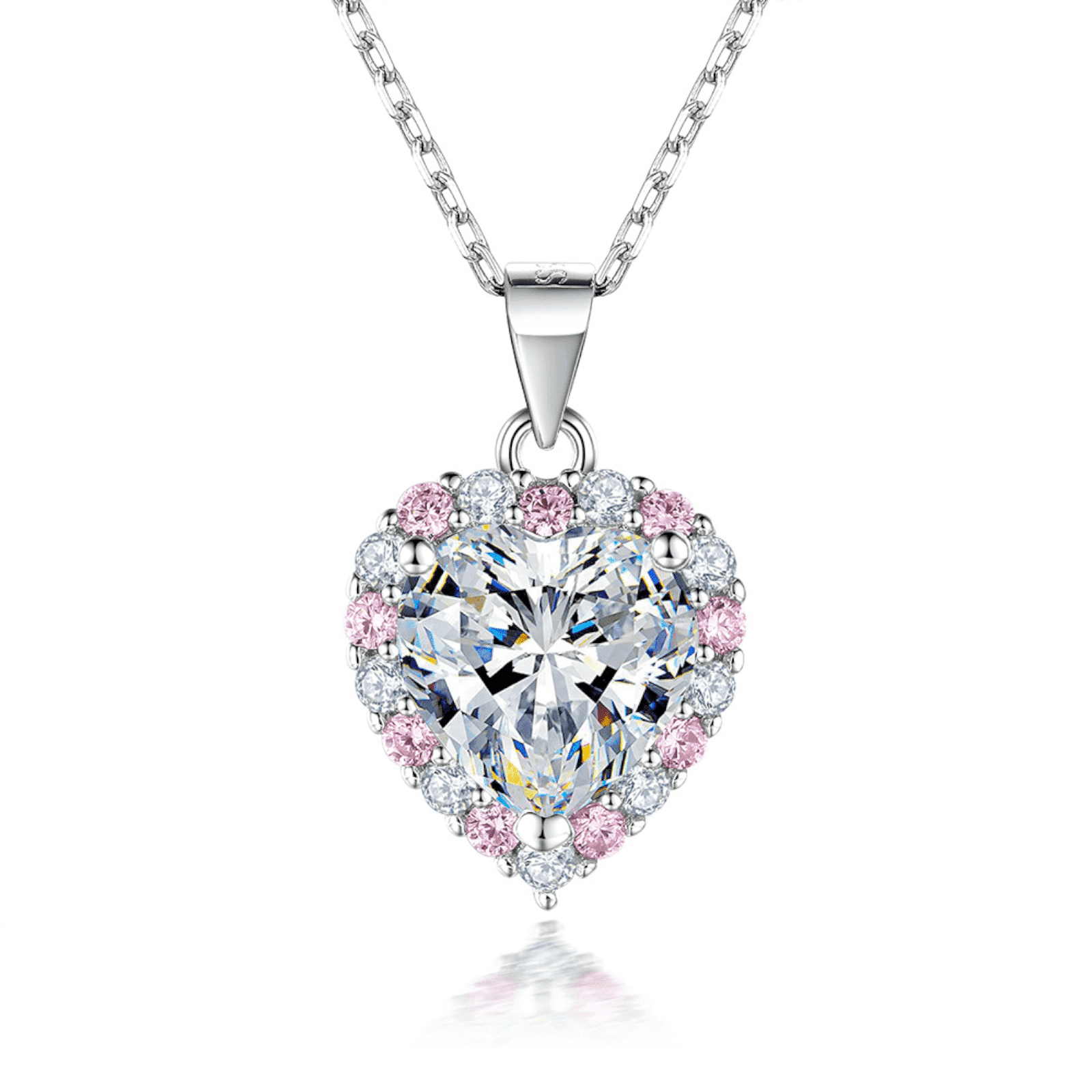 Sterling Silver Love Heart Locket Picture Pendant Necklace